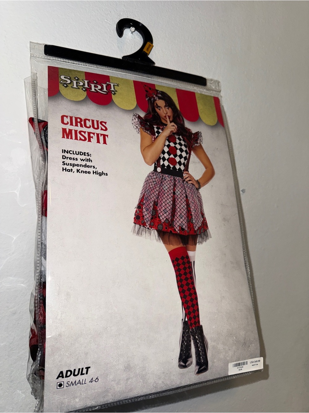 Spirit Circus Misfit Costume – Red, Black & White